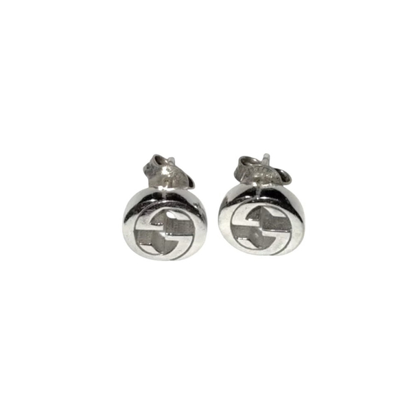 Gucci Sterling Silver Interlocking G Earrings - Picture 5 of 9